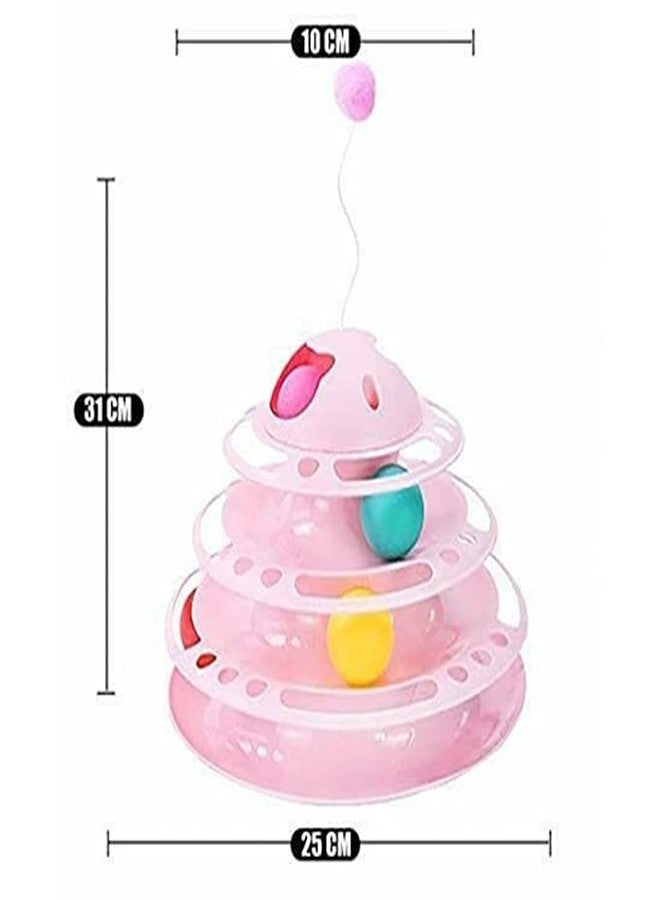 BohoBark Interactive 3-Layer Tower Track Roller with Colourful Balls Turntable Puzzle Toy for Mental and Physical Exercise Cats and Kittens (Blue) - Image 5